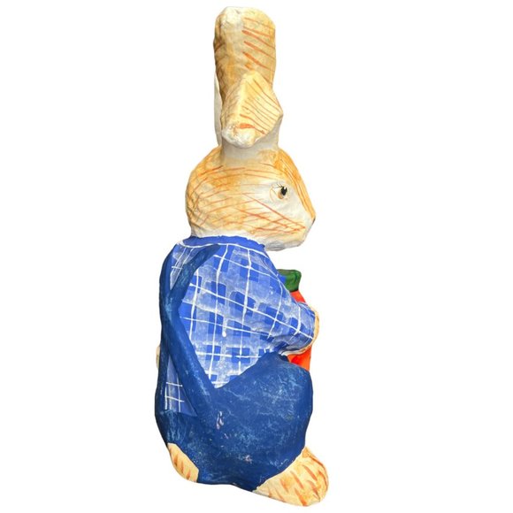 RARE! Vtg Paper Mache Bunnies Vibrant Colors Walmart Handpainted Philippines 12" - Picture 3 of 15